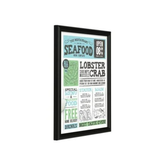M&T Displays UCN155B081x2990 8.5 x 11 in. Snap Poster Frame with Mitred Corner - Black