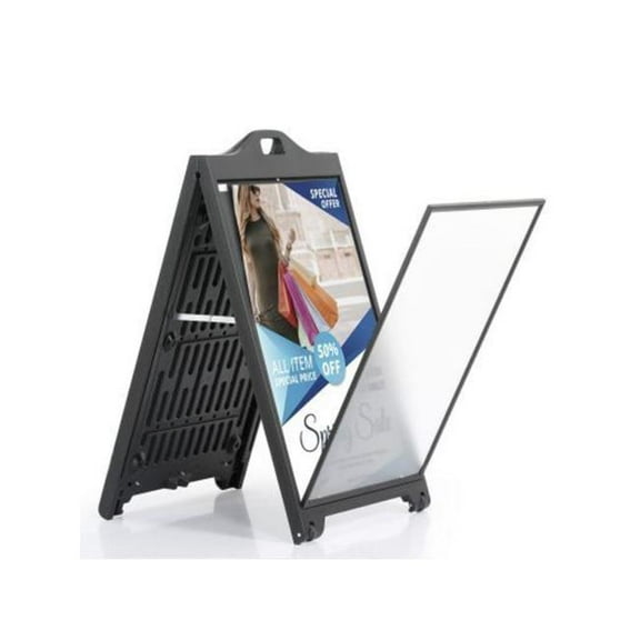 M&T Displays UPSP120024X2000 24x 36 in. Sidewalk Sign with Lens Protective Cover - Black