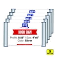 thumbnail image 1 of M&T Displays Wall Mount Door Sign Holder, 4x6 Inch Snap Open Poster Frame with 0.59 Inch Silver Aluminum Profiles (5 Pack), 1 of 6