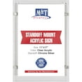 thumbnail image 1 of M&T Displays Wall Mount Floating Clear Acrylic Frameless Picture Frame with Chrome Silver Standoff Hardware and Magnets for 11x17 inch Sign Poster Photo Document Certificate Diploma or Display, 1 of 7