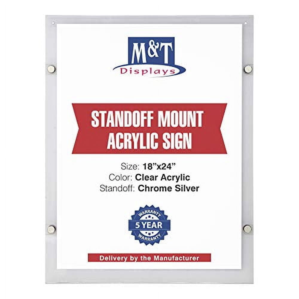 Homingyo Floating Acrylic Photo Frame - Double Panel 5x7 Inch Wall Mount With Chrome Standoffs
