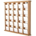thumbnail image 1 of M&T Displays Wall Mount Wooden Rustic Card Holder Organizer 25 (5x5) Clear Acrylic Pockets 5 Tiered Letter Flyers Shelves for Offices Banks Schools Hospitals Natural Wood, 1 of 8