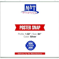 M&T Displays Wall Mounting Aluminum Snap Hanger - Brochure, Sign, Poster Holder 84 inch Silver