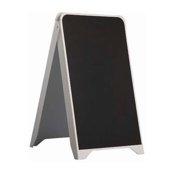 M&T Displays White Sandwich Board 19.50x34.50 Inches Chalkboard Sidewalk Sign Menu Display Plastic A-Frame Double Sided