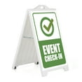 thumbnail image 1 of M&T Displays Double Sided White Street SignPro Board-Event Check-In-24x36 Stickers-Sidewalk A-Frame Sign, 1 of 11