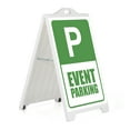 thumbnail image 1 of M&T Displays White Street SignPro Board, Weatherproof A-Frame Sidewalk Curb Sign with 2 24x36 inch Matt Laminated Anti-Glare EVENT PARKING Sticker Signs, Folding Portable Double Sided, 1 of 8