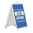 thumbnail image 1 of M&T Displays White Street SignPro Board, Weatherproof A-Frame Sidewalk Curb Sign with 2 24x36 inch Matt Laminated Anti-Glare GRAND OPENING Sticker Signs, Folding Portable Double Sided, 1 of 8
