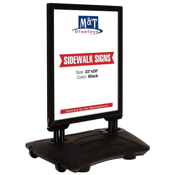 M&T Displays WindPro, 22" x 28" Poster Size, Black Frame, Black Water Base