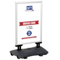 thumbnail image 1 of M&T Displays WindPro Lite Weather and Wind Resistant Outdoor Pavement Curb Sidewalk Sign Holder for 28x44 Inch Posters Silver Aluminum Easy Front Loading Snap Frame Durable LDPE Gray Water Base, 1 of 8