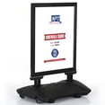thumbnail image 1 of M&T Displays WindPro Weather and Wind Resistant Outdoor Pavement Curb Sidewalk Sign Holder for 22x28 Inch Posters Black Aluminum Easy Front Loading Snap Frame Durable HDPE Black NewTech Water Base, 1 of 8