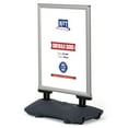 thumbnail image 1 of M&T Displays WindPro Weather and Wind Resistant Outdoor Pavement Curb Sidewalk Sign Holder for 24x36 Inch Posters Silver Aluminum Easy Front Loading Snap Frame Durable HDPE Gray NewTech Water Base, 1 of 8