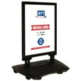 thumbnail image 1 of M&T Displays WindPro Weather and Wind Resistant Outdoor Pavement Curb Sidewalk Sign Holder for 30x40 Inch Posters Black Aluminum Easy Front Loading Snap Frame Durable HDPE Black Water Base, 1 of 6