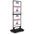 thumbnail image 1 of M&T Displays Windpro Slim 2 Tier 22x28 Inch Outdoor Pavement Sidewalk Sign Holder Wind Resistant Double Sided Black Aluminum Easy Top Loading Slide-In Poster Frame HDPE Black Water Base, 1 of 8
