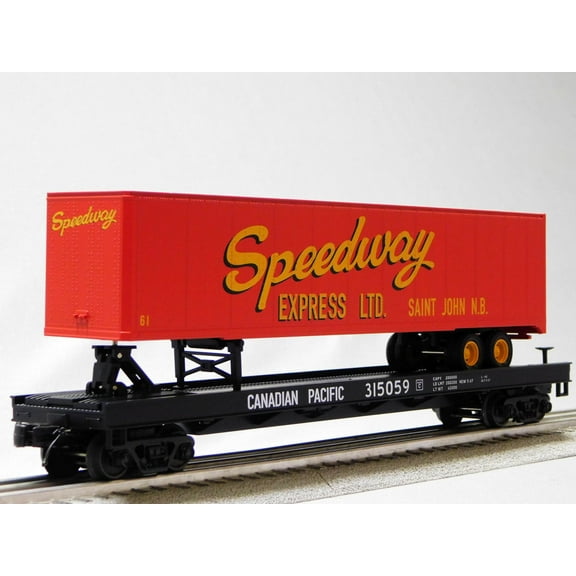 M.T.H. Electric Trains MTH Premier Canadian Pacific Flat CAR W/Trailer O Gauge 20-95642-315059