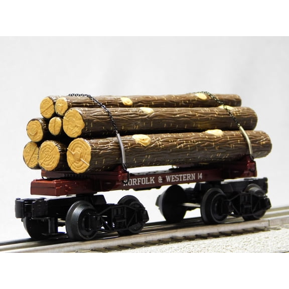 M.T.H. Electric Trains MTH Premier Norfolk Western Skeleton FLATCAR W/LOGS (12)