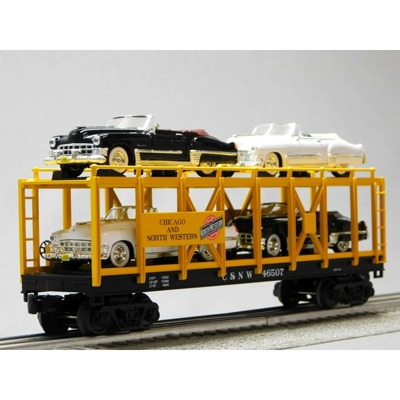 M.T.H. Electric Trains MTH RAILKING Chicago North Western AUTO Carrier W/Cadillac Coupe 30-76879