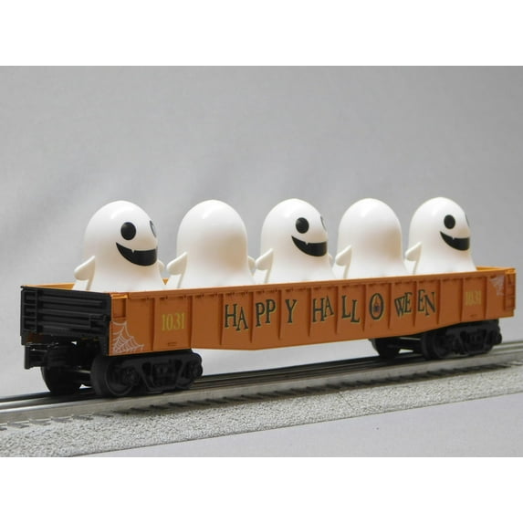 M.T.H. Electric Trains MTH RAILKING Halloween Gondola CAR with Flickering Lighted Ghosts 30-72227