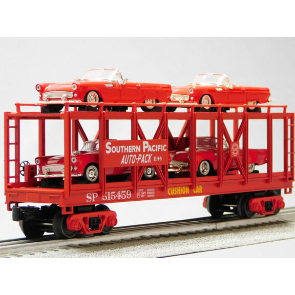 M.T.H. Electric Trains MTH RAILKING Southern Pacific AUTO Carrier W/Ford Thunderbirds 30-76877