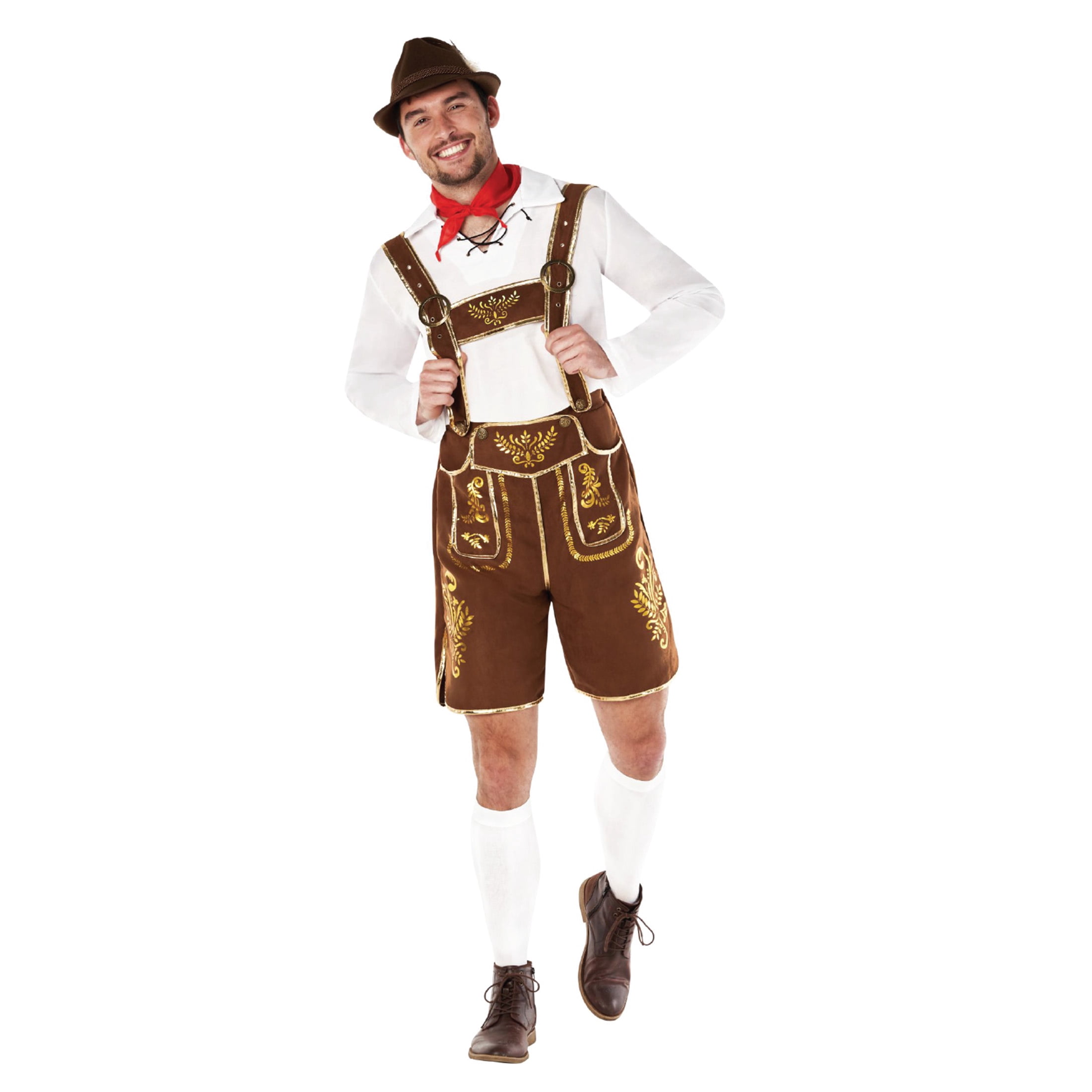 Traditional Lederhosen Halloween Costume for Adults, Men's Size L (36/38), by Way to Celebrate