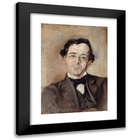 M. Th. Catti 11x14 Black Modern Framed Museum Art Print Titled - Portrait of Paul Leautaud (1872-1956), Writer and Columnist (1915)