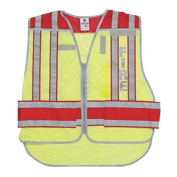Manufacturer Varies M To XL Fire Safety Vest, Lime/Red 4003BV-M-XL