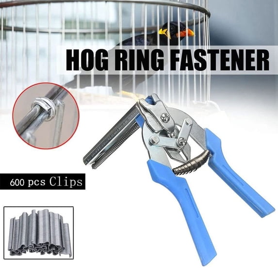 M-Type Pliers for Cage & Installation | Automatic Nail Insertion Tool | Includes Box of M | Ergonomic Grip | Fast Linking for Fencing, Birdcages, Poultry, Pet Cages, Mesh, Gabion