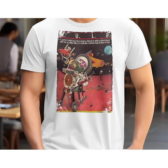 M.U.L.E - Vintage T Shirt 8 Colors Unisex Sizes S-5XL 100% Cotton Cover Art Commodore 64 Game 8 Bit