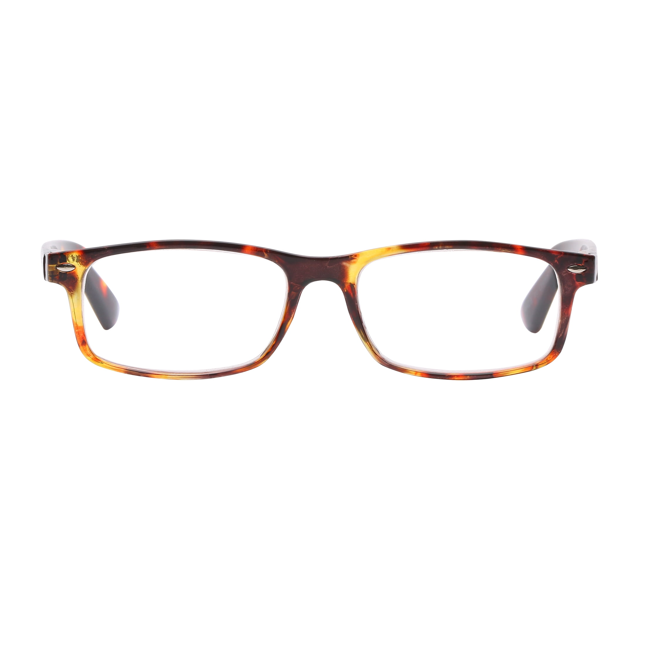 M+ Unisex Spring Hinge Plastic Reading Glasses Tort 1.75 Burnett in Tortoise with Pouch