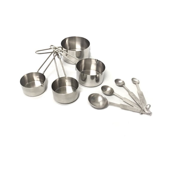 M.V. Trading 8-Piece Deluxe Stainless Steel Measuring Cup and Measuring Spoon Set