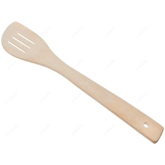 M.V. Trading 900278 Natural Bamboo Slotted Spatula, 12-Inches (30 cm)