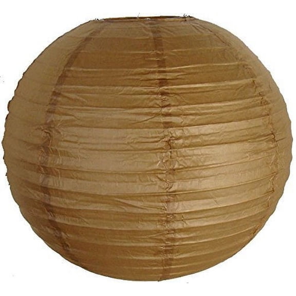 M.V. Trading LNT8ER-BR Colorful Chinese/Japanese Round Paper Lanterns with Metal Frame,8-Inches, Brown