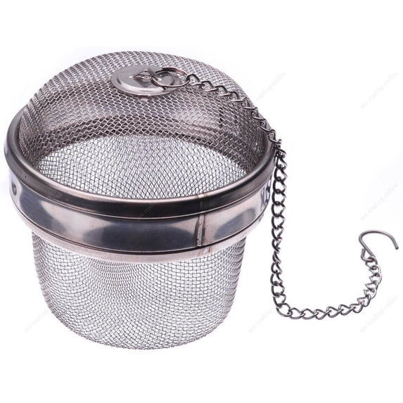 M.V. Trading SD2317 Stainless Steel Locking Spice Mesh Ball, Tea Strainer, Tea Infuser, Giant Size, 2½-Inch