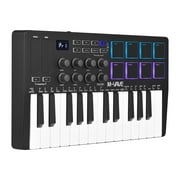 M-VAVE 25 Key USB MIDI Keyboard Controller With 8 Backlit Drum Pads, Bluetooth Semi Weighted Professional Dynamic Keybed, 8 Knobs and Music Production