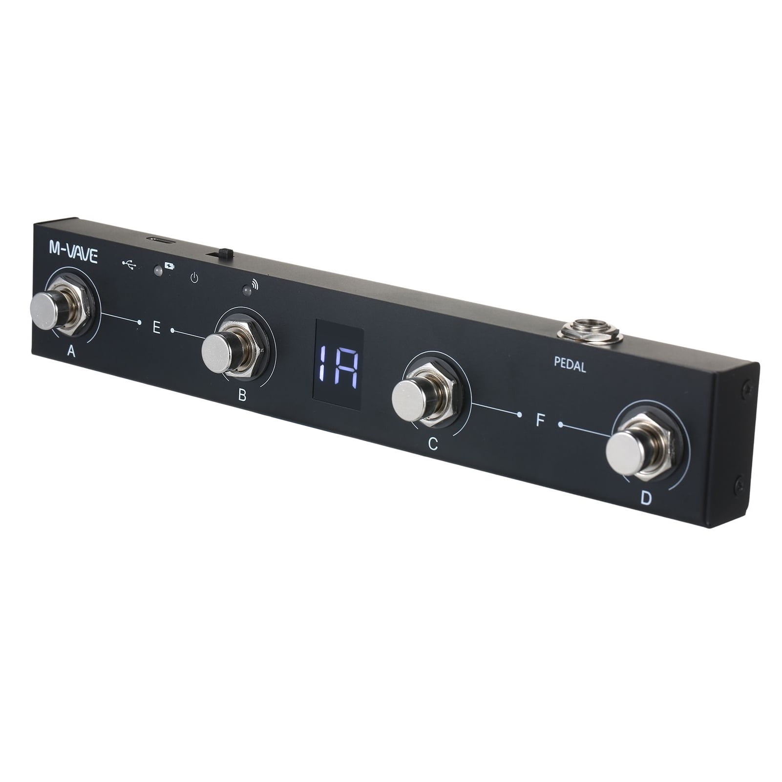 M-VAVE Chocolate - BT Wireless MIDI Foot Controller Pedal with 4 Buttons, Portable & Rechargeable, APP Control
