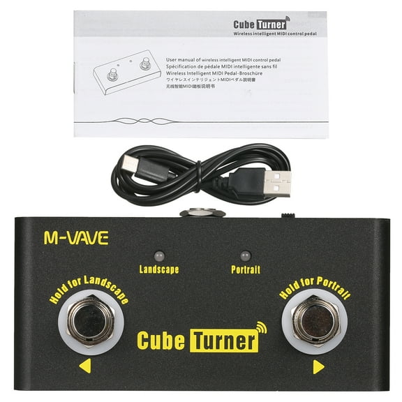 M-VAVE Cube Turner Wireless Page Turner Pedal Rechargeable Sheet Turner Supports Looper Connection Compatible with Android iOS Smartphones Tablets