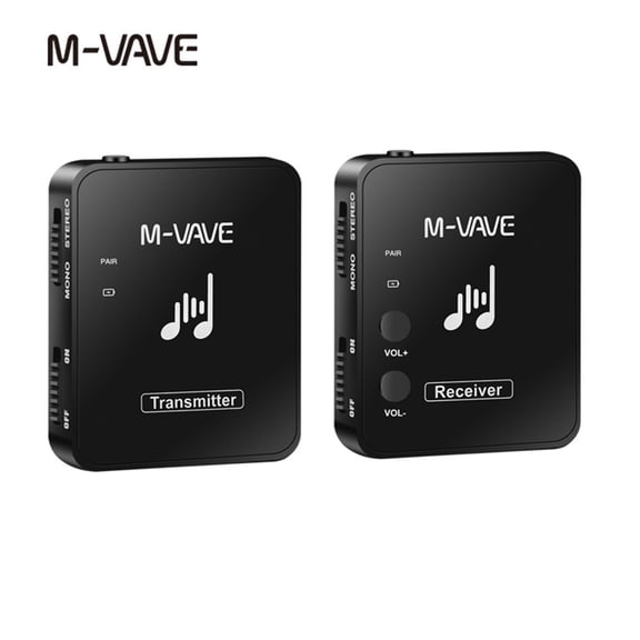 M-VAVE Wireless in-Ear Monitor System 2.4G Stereo Wireless IEM System with Transmitter Beltpack Receiver Automatic Pairing for Studio Band Rehearsal Live Performance