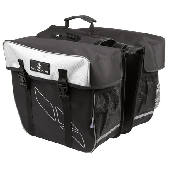 M-Wave Amsterdam Double Bicycle Pannier Bag in Black/White