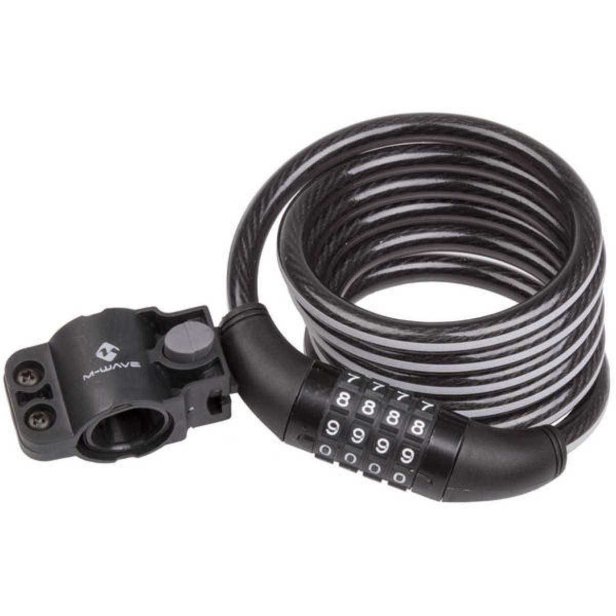 M-Wave Braided Spiral Cable Combo Lock 6 foot with Reflective Strip ...