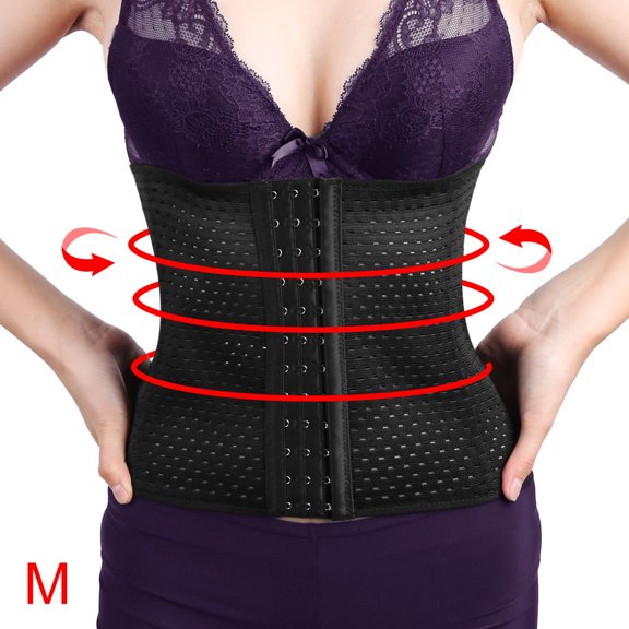 Unique Bargains M Women Body Shaper Waist Trainer Cincher Underbust Corset Shapewear Black