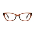 thumbnail image 1 of M+ Womens Spring Hinge Plastic Reading Glasses Crybn 1.50 Maya in Crystal Brown with Pouch, 1 of 10