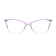 M+ Womens Spring Hinge Plastic Reading Glasses 1.25 Harriet in Crystal Purple with Pouch