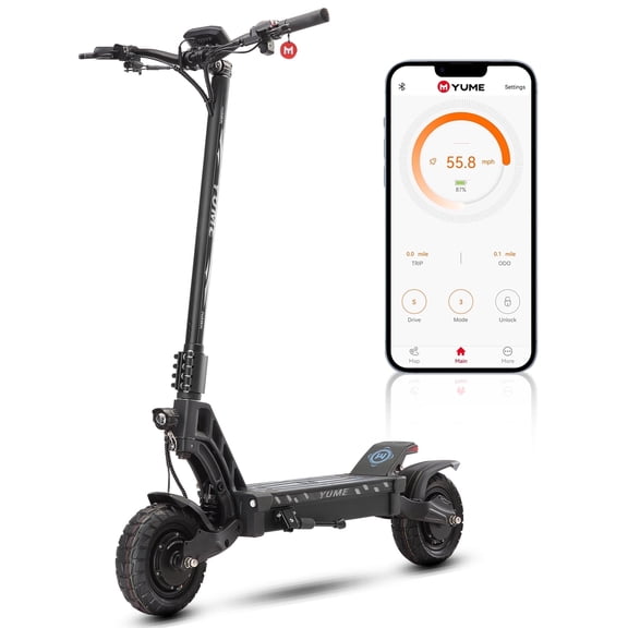 M YUME SCOOTER Hawk 2400W Electric Scooter,43MPH,43Miles Long Rang Electric Scooter for Adults E-Scooter,10" All-terrain E-scooter with 60V 22.5Ah Battery