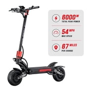 M YUME SCOOTER Raptor2 Electric Scooter 6000W Dual Motors,Speed 54 mph,67 Miles Rang,60V 30Ah Commuting Foldable E-scooter for Adults with 11 inch,Road Tires