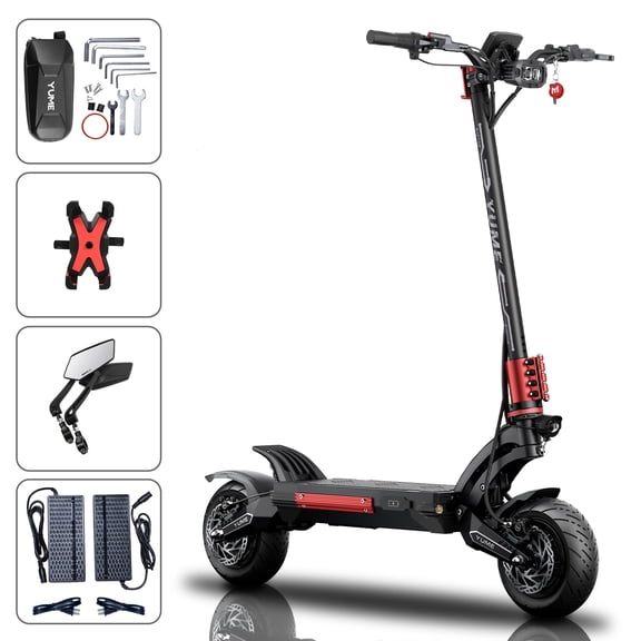 M YUME SCOOTER Raptor2 6000W Electric Scooter,Speed 54Mph,62 Miles Rang,60V 27Ah Escooter,11 inch Foldable Dual Motor Escooter for Adults