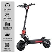 M YUME SCOOTER Raptor2 6000W Electric Scooter,Speed 54Mph,62 Miles Rang,60V 27Ah Escooter,11 inch Foldable Dual Motor Escooter for Adults