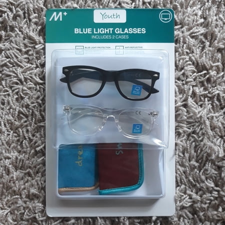 JAY YOUTH READING GLASSES 2 PAIRS (Black & Crystal) +0.00