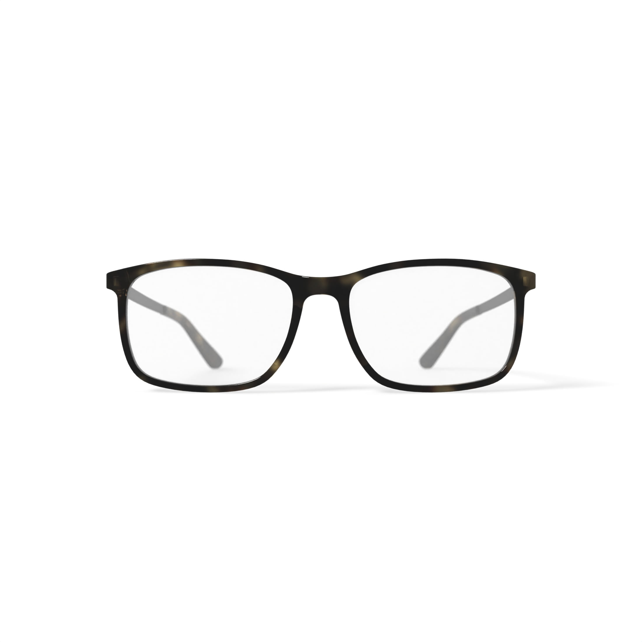 M America Men's Brighton Square Prescription Eyeglasses with Case, Brown Tortoise