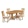 thumbnail image 1 of M&amp;D Furniture SOME5-OAK-C 5 Piece dining room set table with a butterfly leaf and 4 dining chairs in Oak finish, 1 of 1