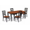 thumbnail image 1 of M&amp;D Furniture SUWE5-BLC-W 5 Piece dining room set table with a butterfly leaf and 4 dining chairs in Black &amp; Cherry finish, 1 of 1