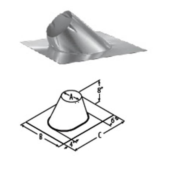 M & G Duravent 8DT-F12 Duratech Flashing - Galvanized - 8 Inch